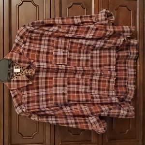Pilcro Cropped Flannel Shirt